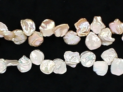 Perles d'eau douce Keshi - perles baroques irrégulières 10 mm - Blanc x4 -  Perles & Co