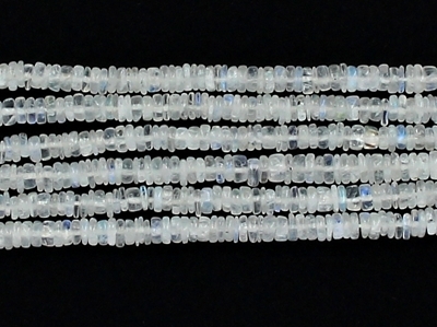 String of rondel WHITE MOONSTONE 6mm